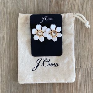J. Crew Flower Stud Earrings, White